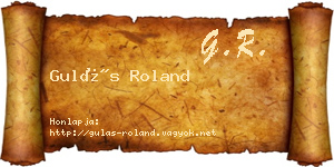 Gulás Roland névjegykártya